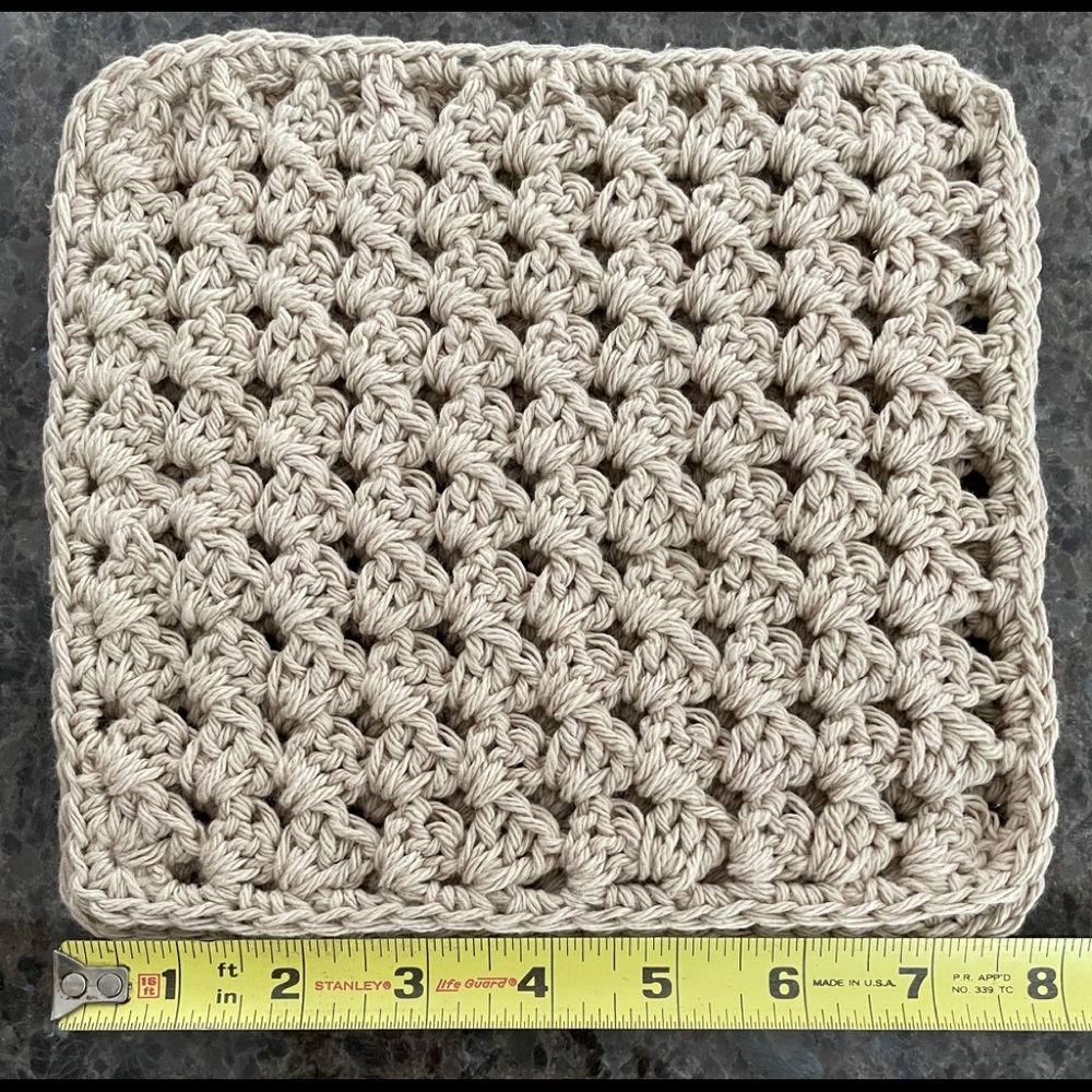 Handmade Crocheted Washcloths Facecloths Dishcloths, 100% COTTON, Set of 2 - Picture 3 of 3